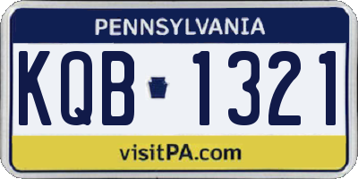 PA license plate KQB1321