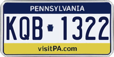 PA license plate KQB1322
