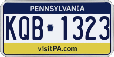 PA license plate KQB1323