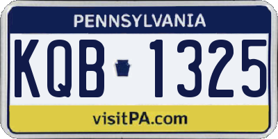 PA license plate KQB1325
