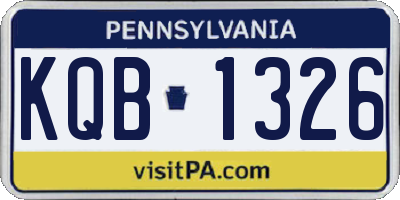 PA license plate KQB1326