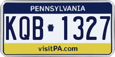 PA license plate KQB1327