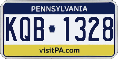 PA license plate KQB1328