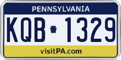PA license plate KQB1329