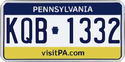 PA license plate KQB1332