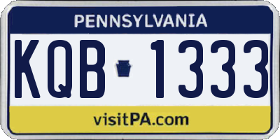 PA license plate KQB1333