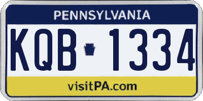 PA license plate KQB1334