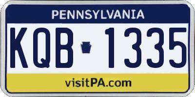 PA license plate KQB1335