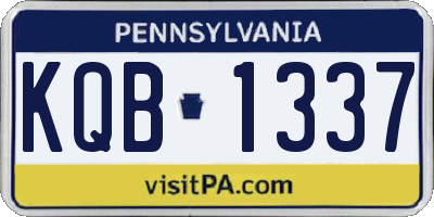 PA license plate KQB1337