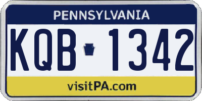 PA license plate KQB1342