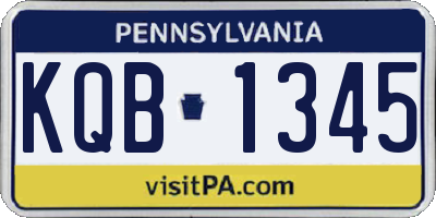PA license plate KQB1345