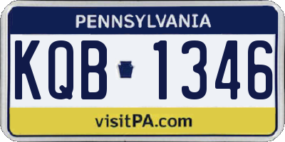 PA license plate KQB1346