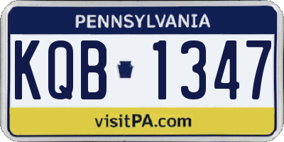 PA license plate KQB1347