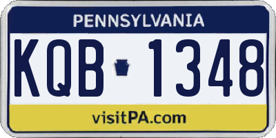 PA license plate KQB1348