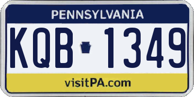 PA license plate KQB1349