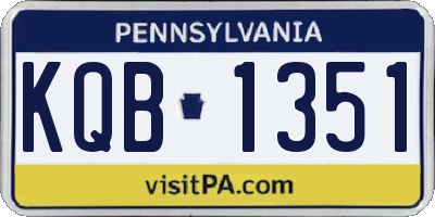 PA license plate KQB1351