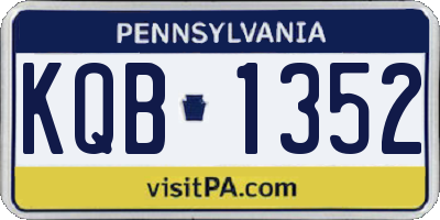 PA license plate KQB1352
