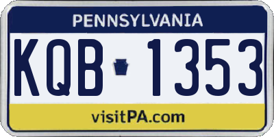 PA license plate KQB1353