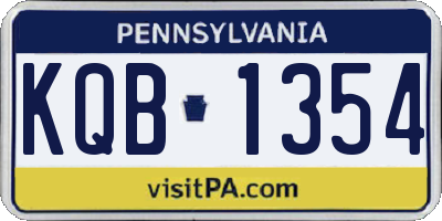 PA license plate KQB1354