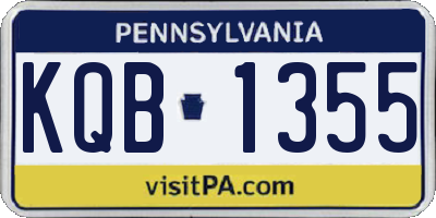 PA license plate KQB1355