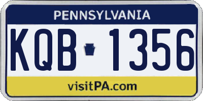PA license plate KQB1356