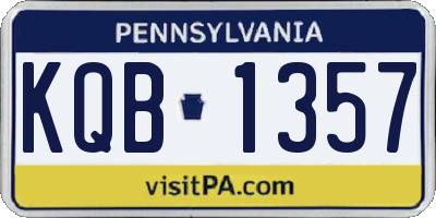 PA license plate KQB1357