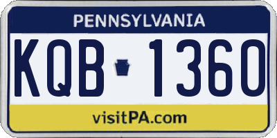 PA license plate KQB1360