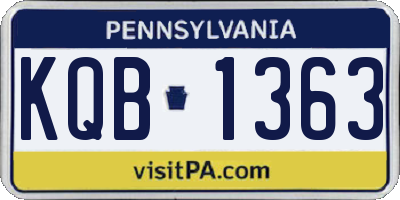 PA license plate KQB1363