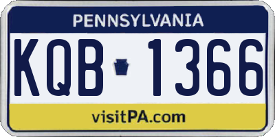PA license plate KQB1366