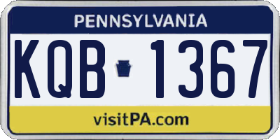 PA license plate KQB1367