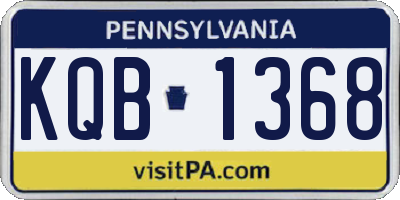 PA license plate KQB1368