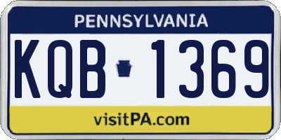 PA license plate KQB1369