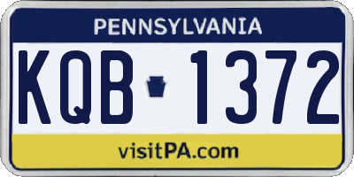 PA license plate KQB1372