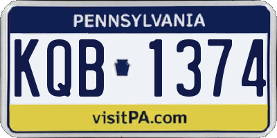 PA license plate KQB1374