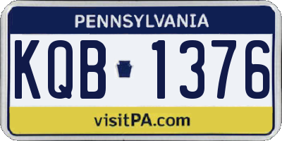 PA license plate KQB1376