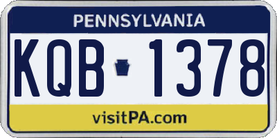 PA license plate KQB1378
