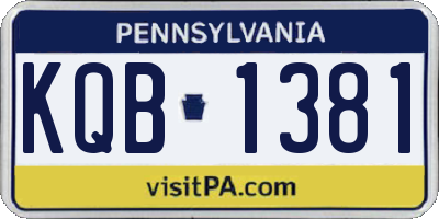 PA license plate KQB1381