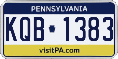 PA license plate KQB1383