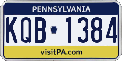PA license plate KQB1384