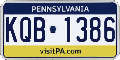 PA license plate KQB1386