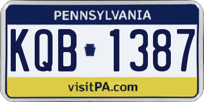 PA license plate KQB1387
