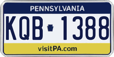 PA license plate KQB1388