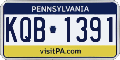 PA license plate KQB1391