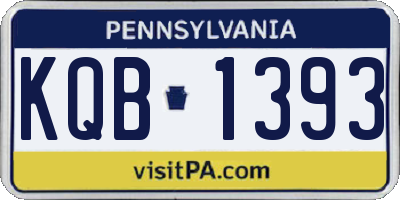 PA license plate KQB1393