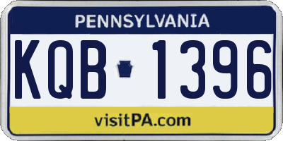 PA license plate KQB1396