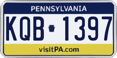 PA license plate KQB1397