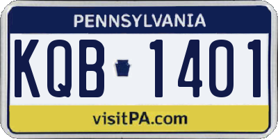 PA license plate KQB1401