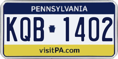 PA license plate KQB1402
