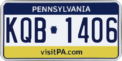 PA license plate KQB1406