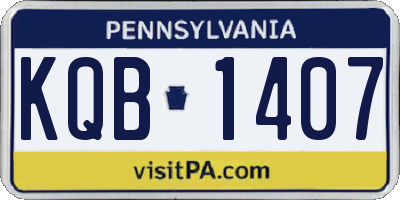 PA license plate KQB1407
